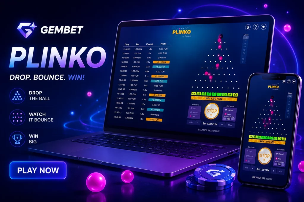 Gembet Plinko 游戏玩法